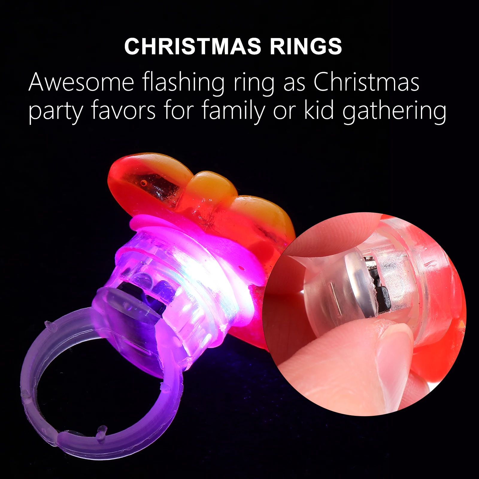 

10 Pcs Glowing Christmas Ring Kid Gifts Luminous Rings Toy Cartoon Xmas Party Supplies Plastic Child
