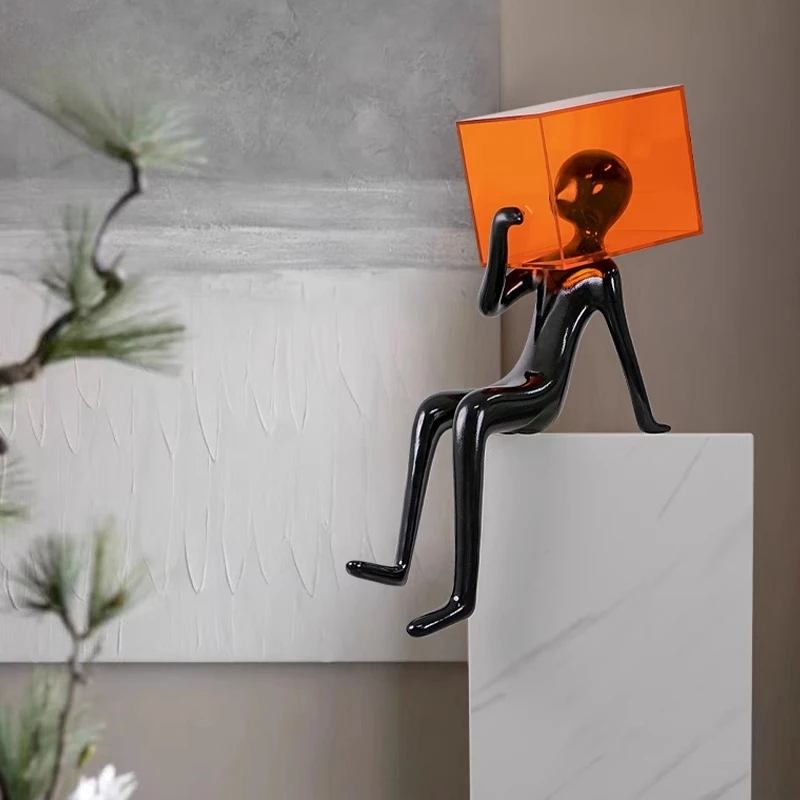

Modern minimalist abstract art figure sculpture ornament creative home entrance living room floor decorative art