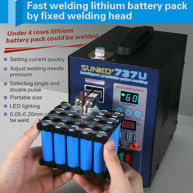 

SUNKKO 737U 220V/110V 2800W Digital Display Spot Welder 18650 Battery Spot Welder