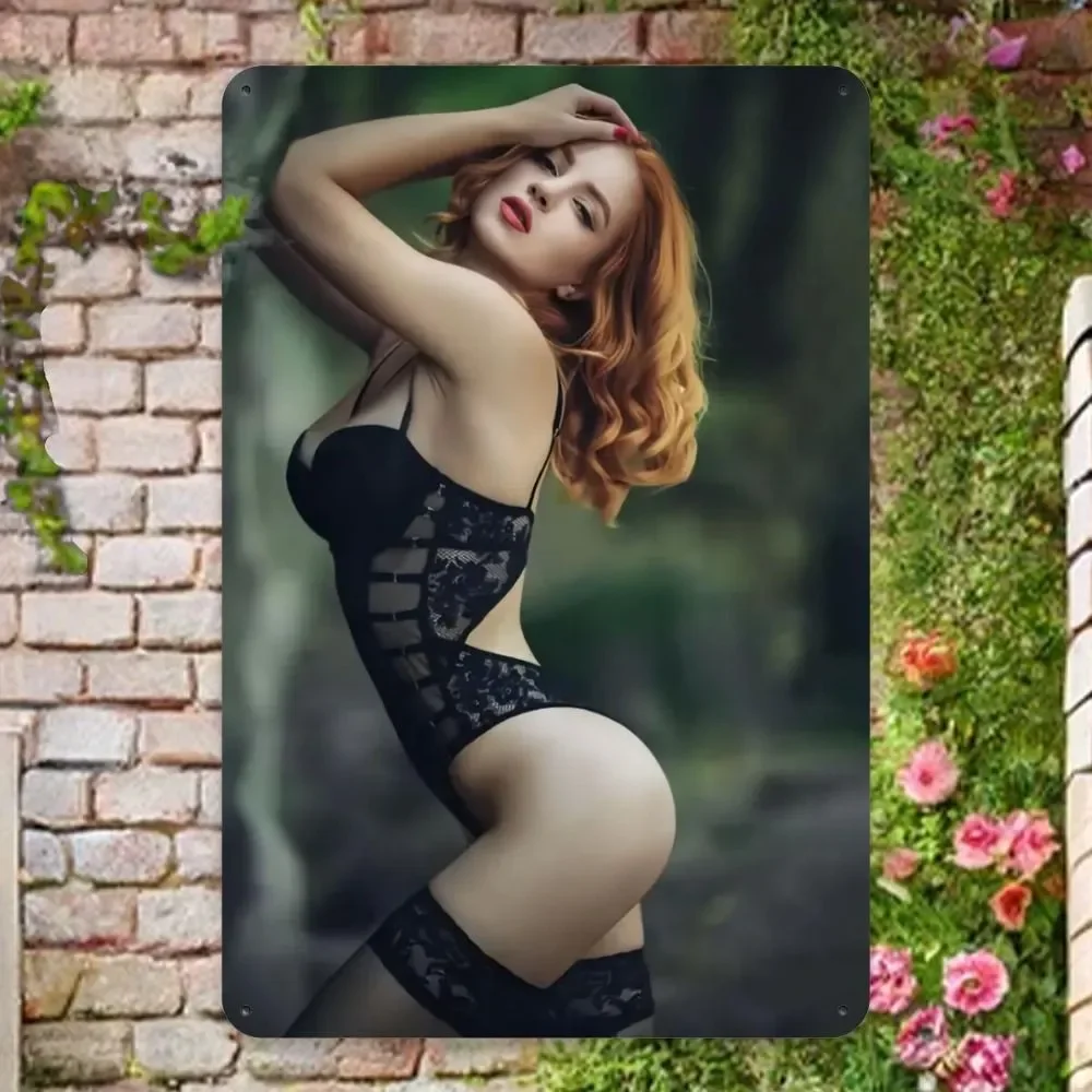 Sexy Woman Metal Tin Sign, 20x30cm Cool Wall Poster, Vintage Bar Decor, Perfect Gift for Men, Garage, Bedroom, Lounge