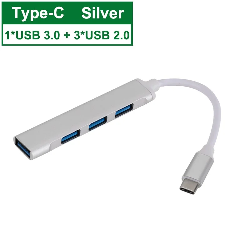 S  HUB Type-C 4 Port Adapter OTG For PC Computer