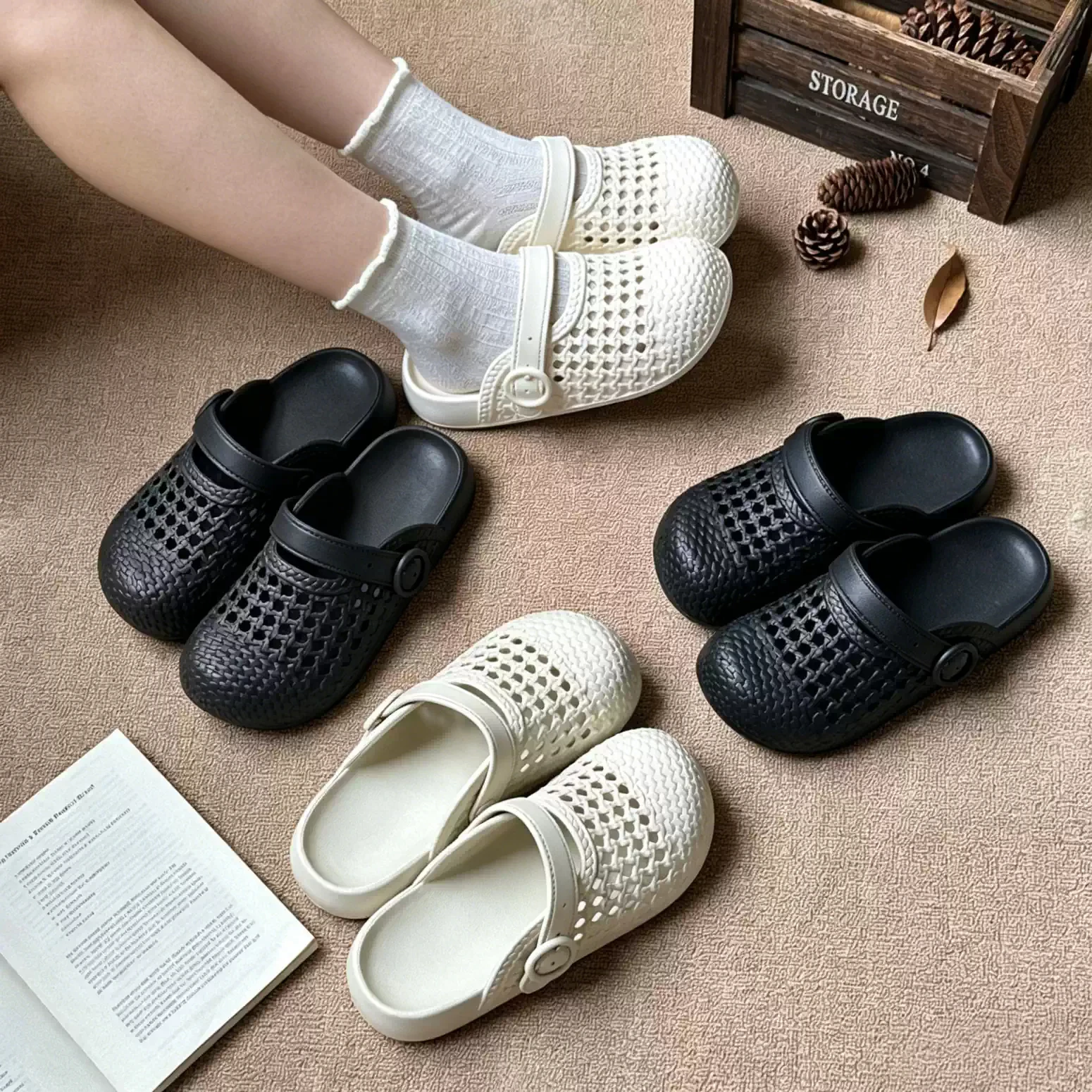 Children'S Outdoor - Sommerliche gewebte Hohlsandalen für Damen: Bequeme,