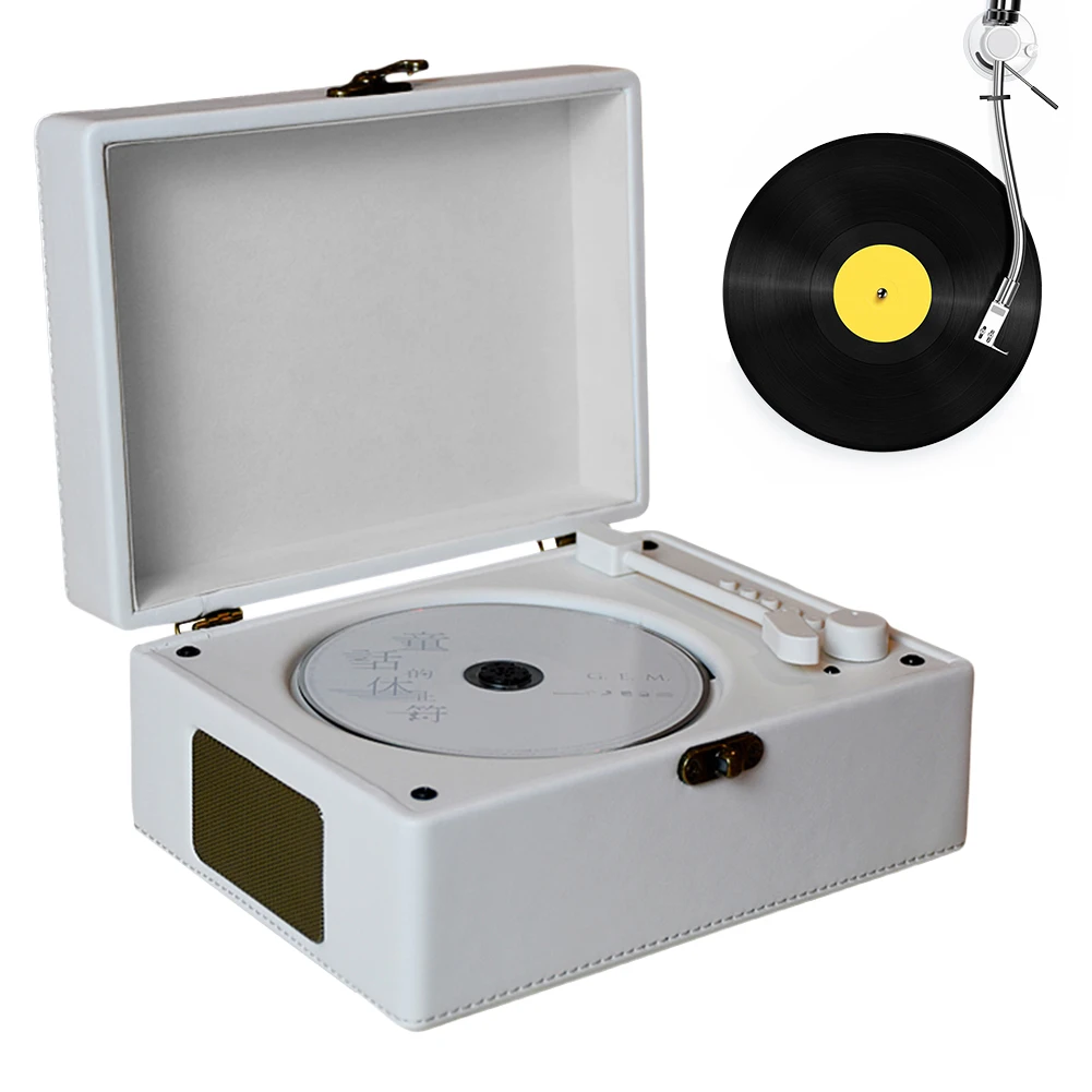 

Ретро-плеер для CD-дисков с поддержкой CD/USB/BT 5.0/AUX 3.5 мм, беспроводной Bluetooth-совместимый CD-плеер 5.0 с пультом дистанционного управления, музыкальный проигрыватель CD-дисков