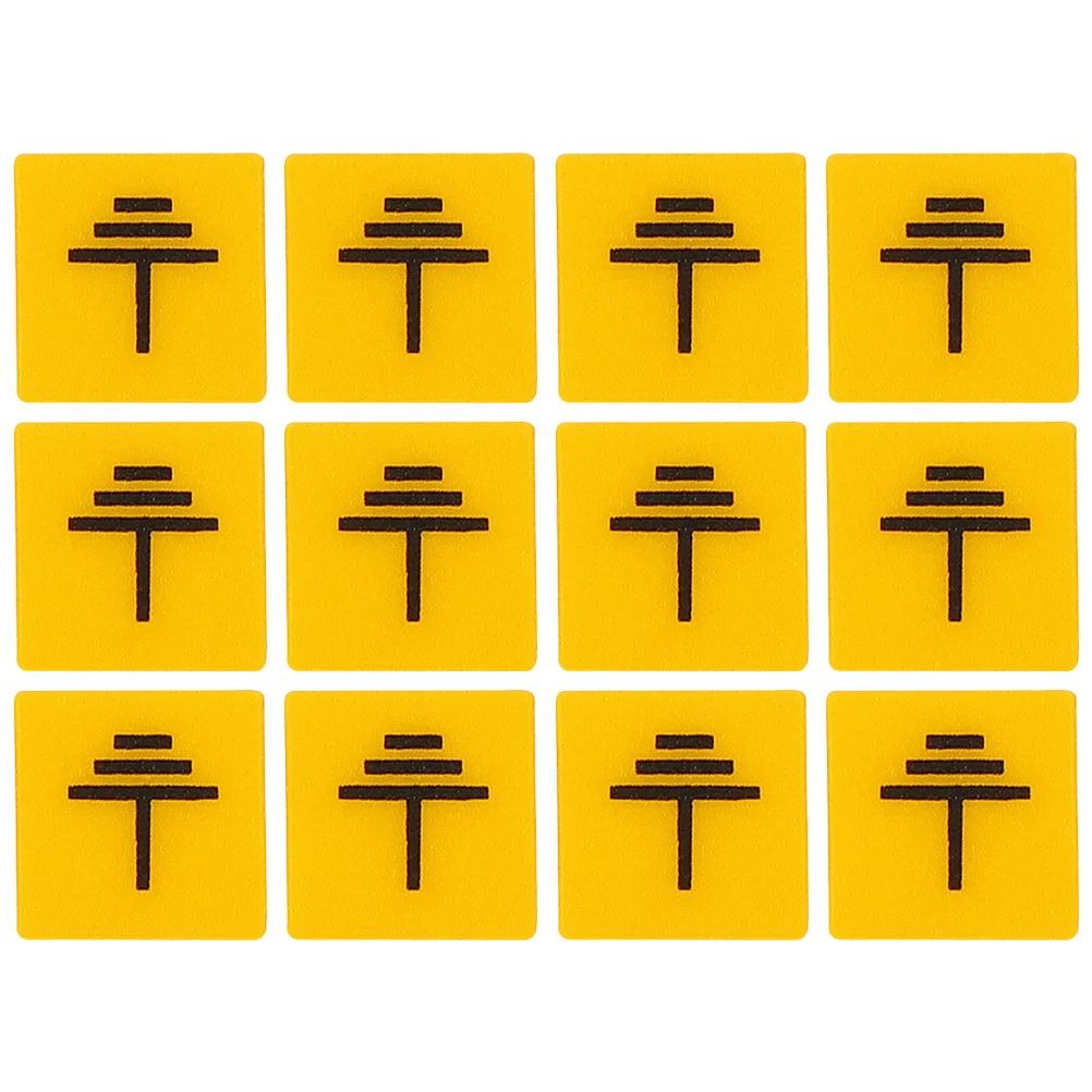 12개 접지 경고 라벨 안전 스티커 전기 울타리 표지판 PC 소재 기계 연결 데칼 보관