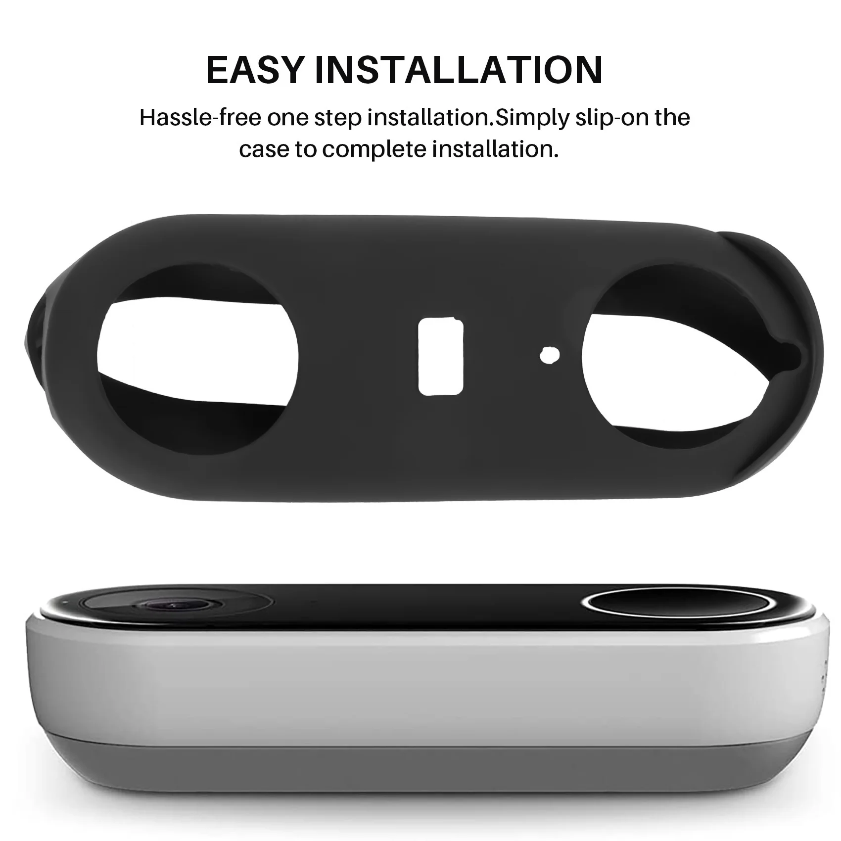 Silicone Case Designed For Google Nest Hello Doorbell Cover (Black) - Full Protection Night Vision Compatible-A45M