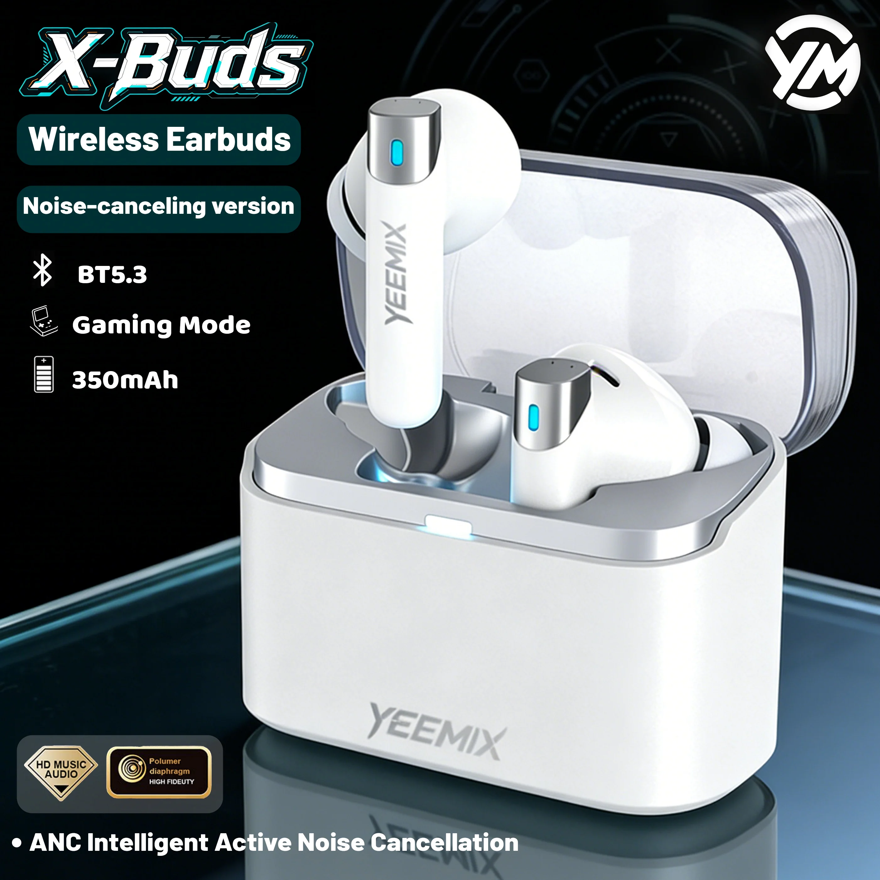 אוזניות TWS אלחוטיות עם ביטול רעשים Bluetooth 5.3