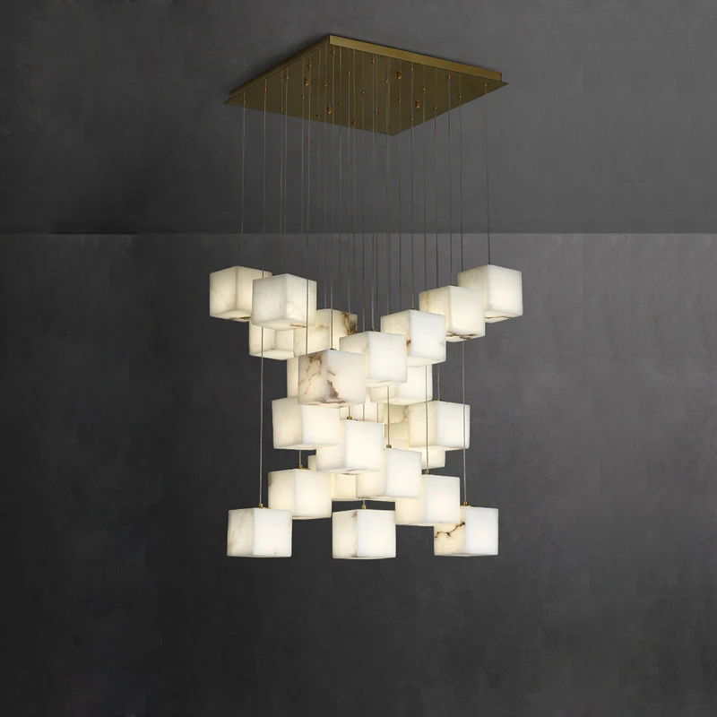 

LED Retro Norble Marble Rubik's Cube Hanging Lamps For Ceiling Lustre Pendant Lights Suspension Luminaire Lampen For LIving Room