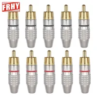 10PCS Gold Plated RCA Connectors - Locking, Anti-Oxidation, Hi-Fi Signal, Solder-Free for Home Theater/Pro Audio