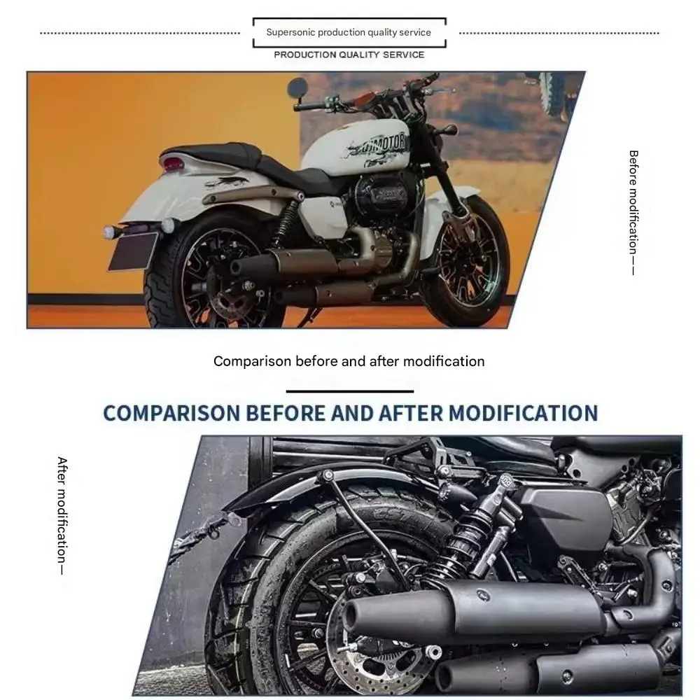 【Good quality】For QJMOTO 300SRV SRV350 modified bobber retro rear fender metal extended mud tile license plate