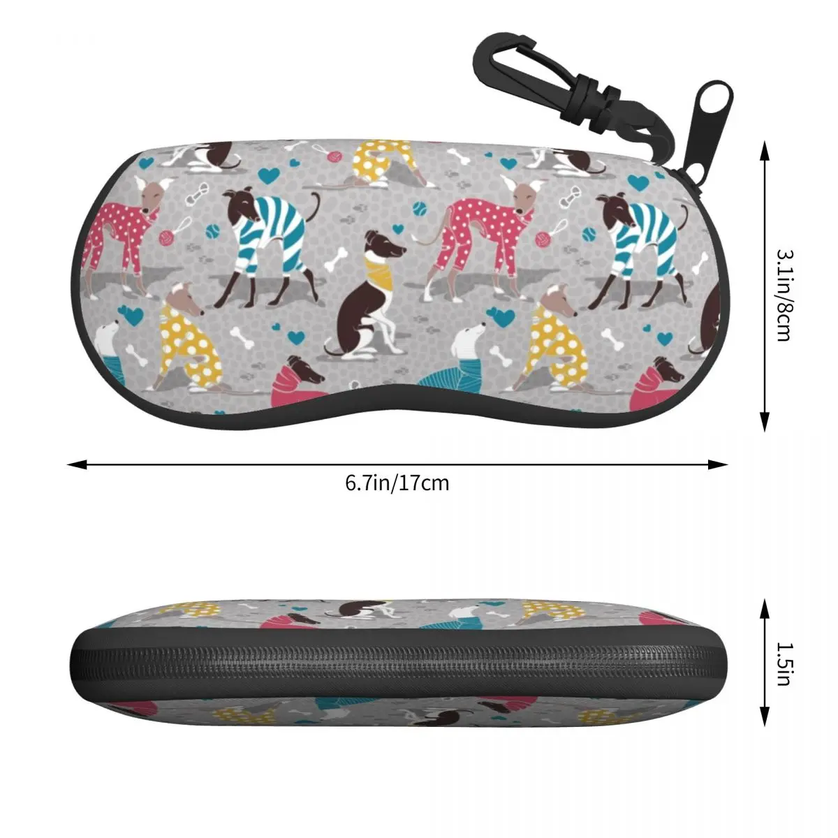 Whippet Greyhounds Dogwalk Eyeglass Glasses Case Men Women Soft Dog Sihthound Animal Sunglasses Protective Bag