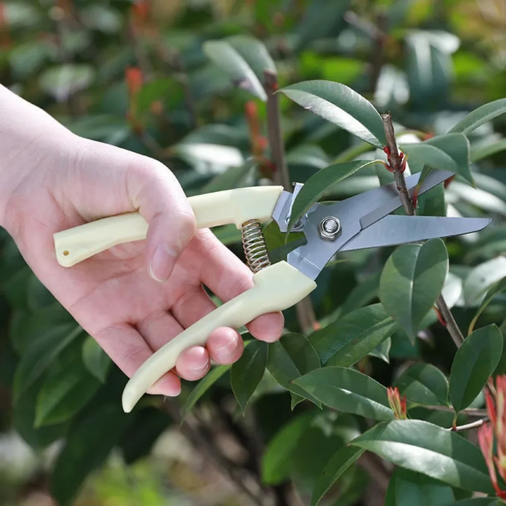 Tijeras de podar de acero inoxidable, herramienta de tijeras para árboles y flores de jardín, ergonómicas y precisas, con mango de agarre suave