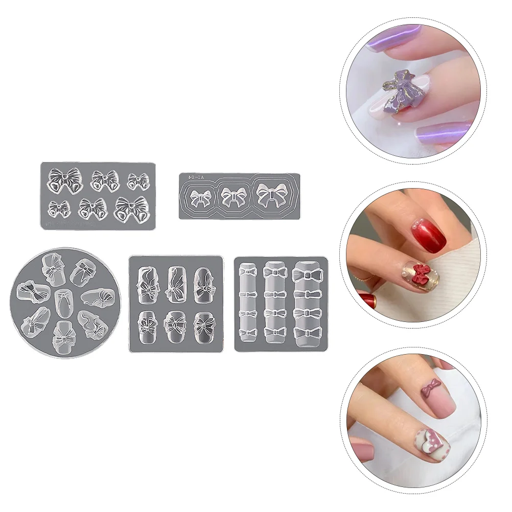 

5 Pcs Nail Decor Mold Stereo Manicure Molds DIY Silicone Tools Filling Creative