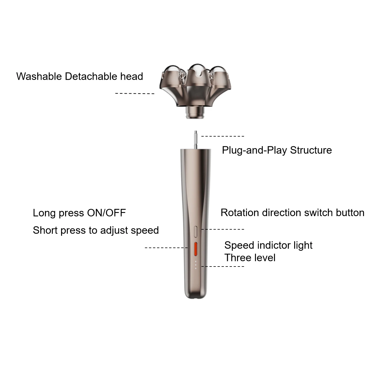 Rechargeable Facial Neck Massage Enhances Product Absorption Home-Use Arm Leg Massage Tightens  Relieves Muscle Face Lift