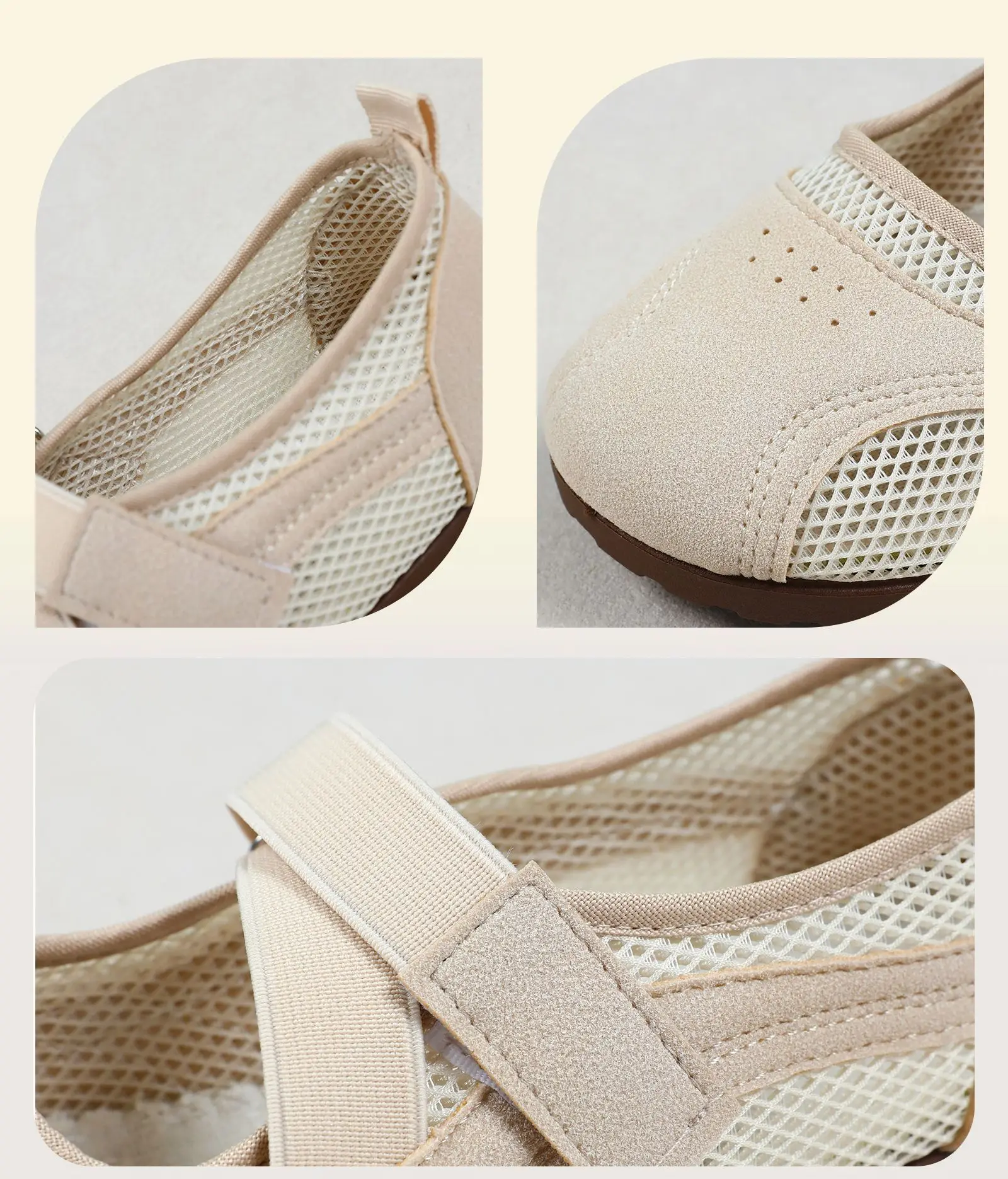 Sommer-Ballett-Modetrainingsschuhe Mary-Jane-Schuhe mit Klettverschluss Weichsohlige Freizeitschuhe – Detail 13