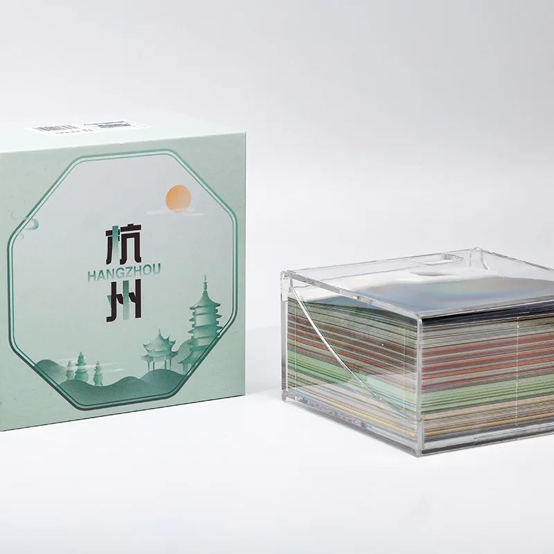 Hangzhou West Lake Themed Leifeng Pagoda 3D Stereo Layered Paper Carving Tear Off Sticky Note Gift Box Creative Artwork