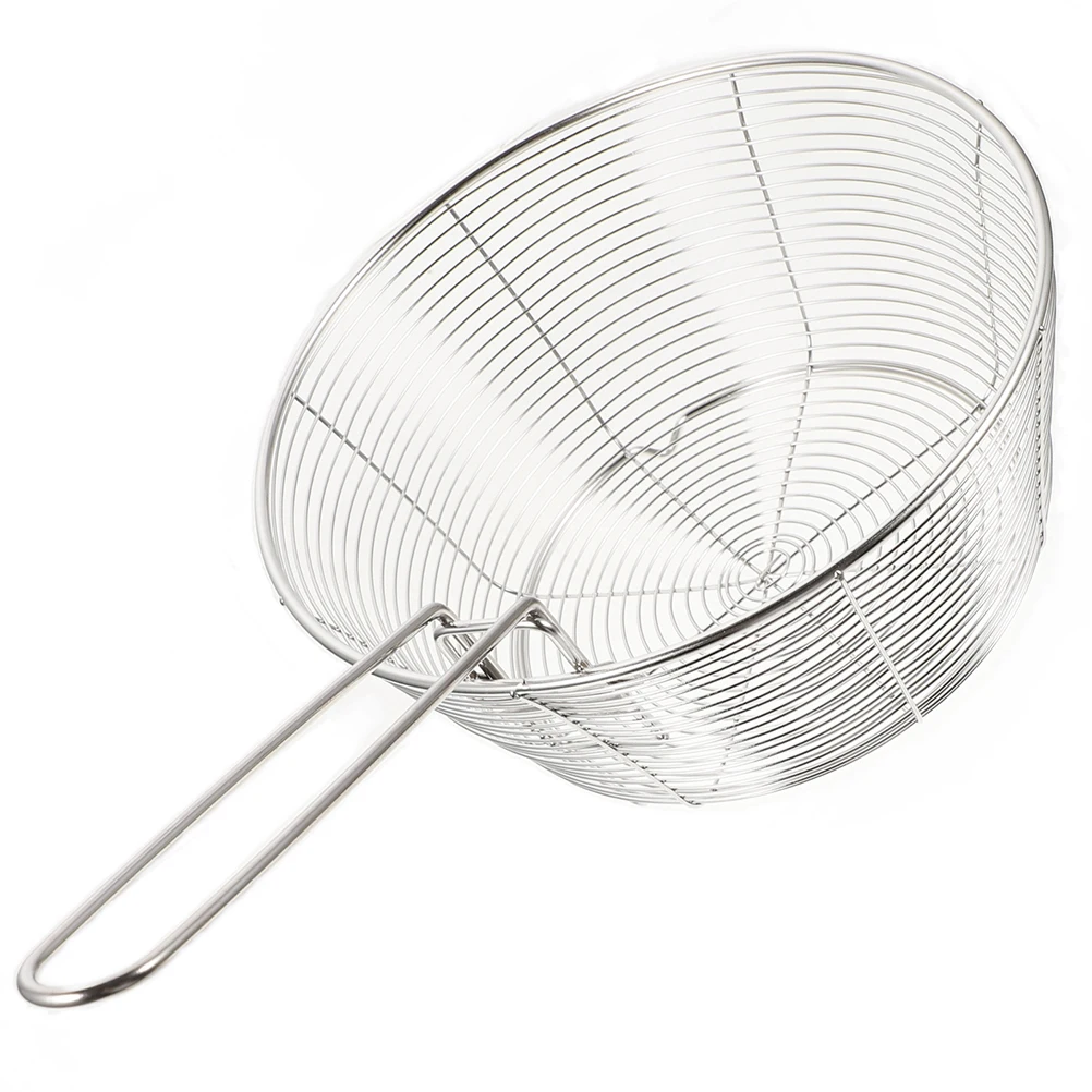

Stainless Steel Fry Basket Fryer Baskets Deep French Fries Square Frying Net with Handle Kitchen Draining Noodle
