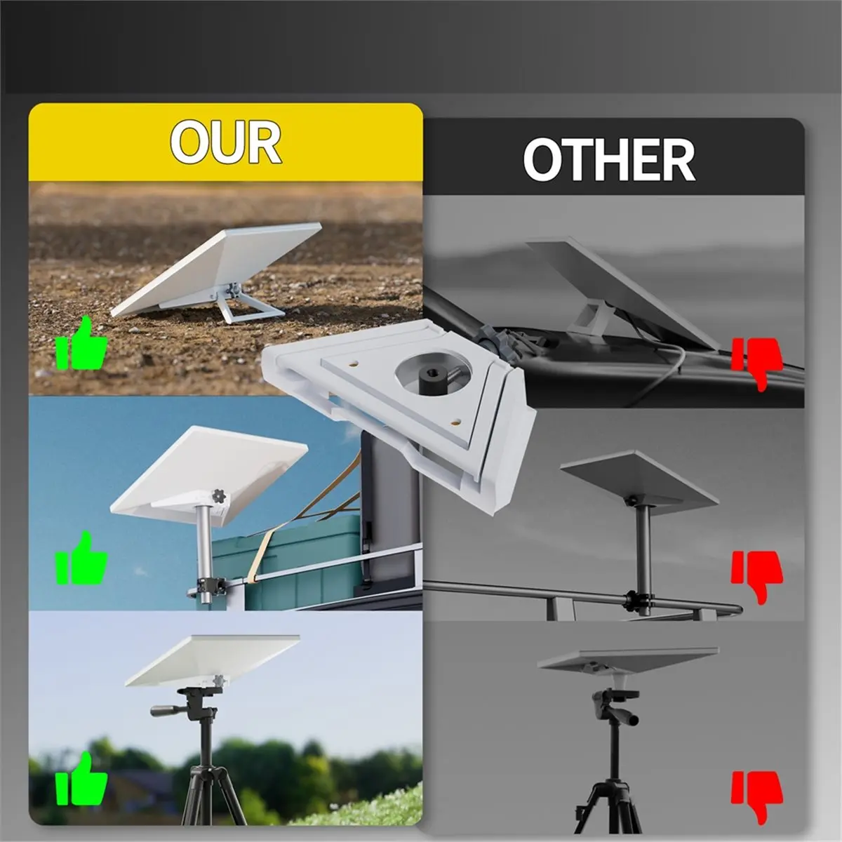 For Mini Tripod Adapter 2-in-1 Kickstand Adjustable Pole Adapter Mount for Multiple Use Pipe Adapter