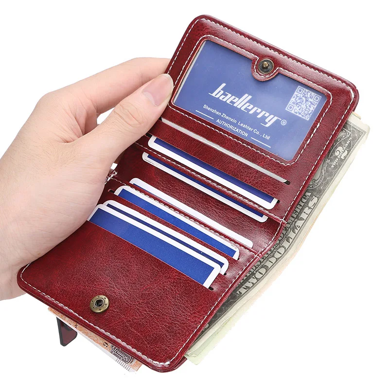 Portefeuille de luxe en cuir pour femmes, porte-cartes Slim, porte-monnaie jaune/rouge/rose/bleu/noir portefeuille femme portafoglio donna porte feuille femme