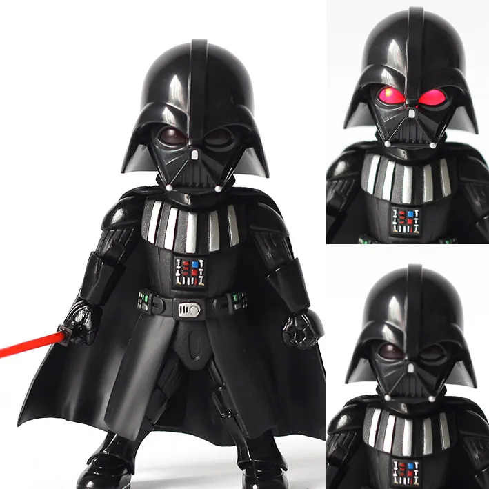 Muñeco luminoso Original de Star Wars Darth Vader Q Version, juguete con articulaciones móviles, adorno de escritorio, juguetes coleccionables para regalos de niños