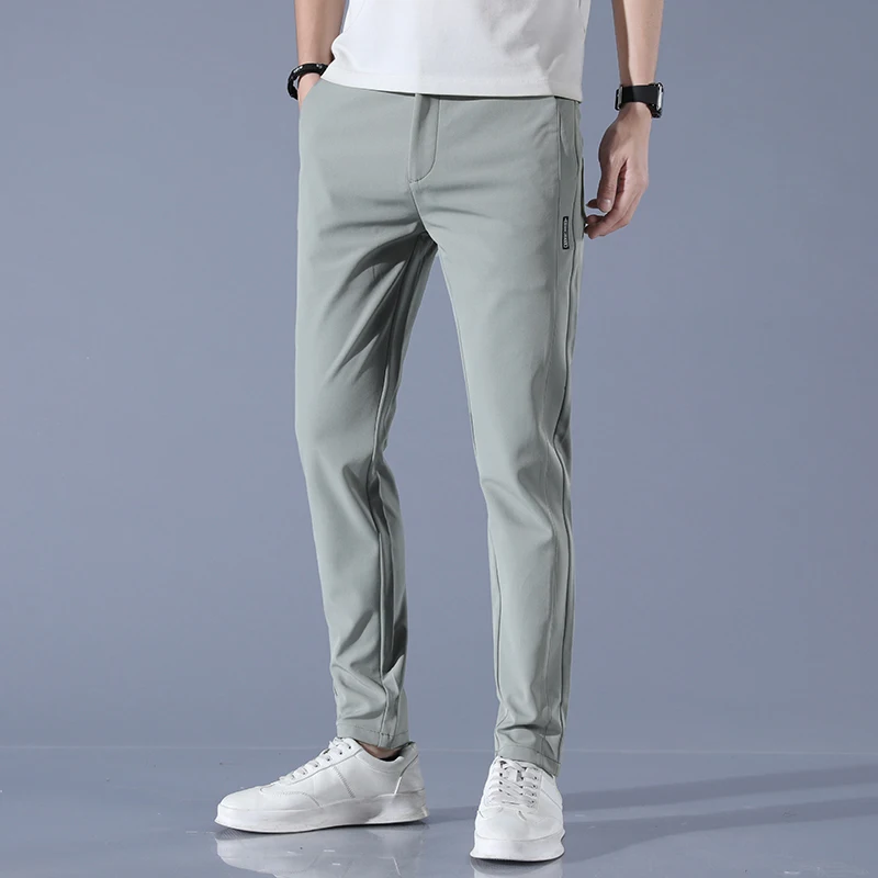 2025 Spring Summer Ultra-thin Men's Stretch Slim Straight Casual Pants High Quality Fashion Breathable Golf Sports Trousers
