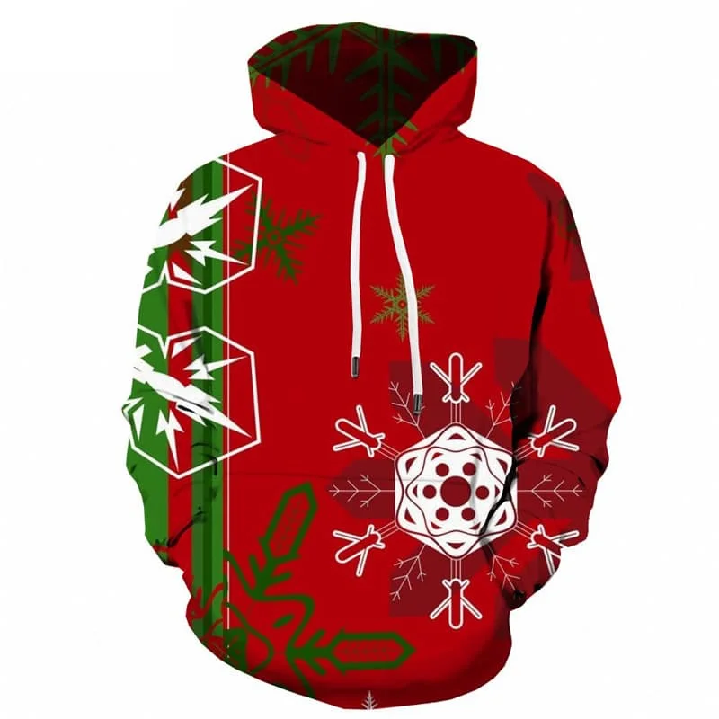 

New In Christmas Gift Hoodie For Men Happy New Year Hoodies 3d Printed Snowflake Party Hoody Kids Long Sleeve Pullovers Tops