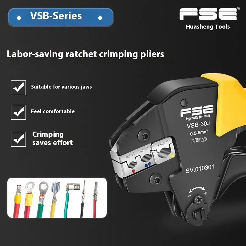 VSB Crimping Terminal Pliers Tube Type Pre-insulated Bare Terminal Spring Connector Aviation Terminal Crimping Pliers