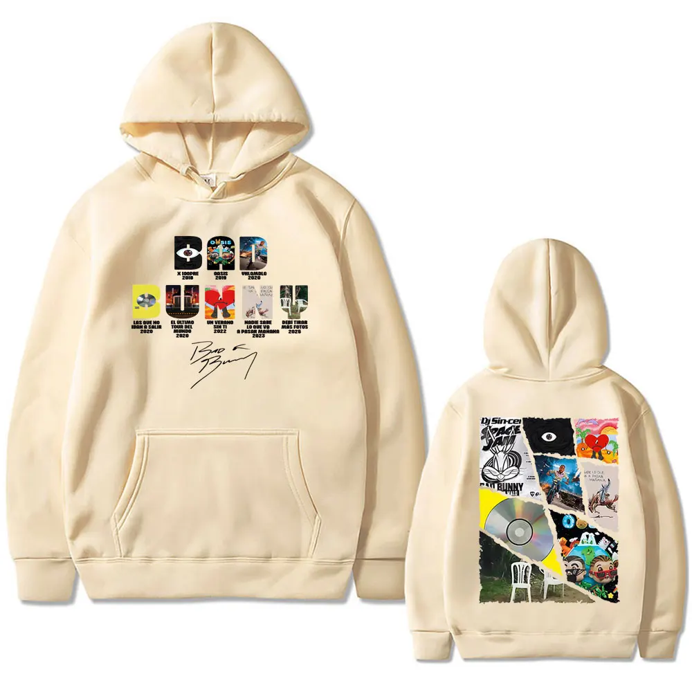Rapper Bad Bunny DTMF DeBi TiRAR MaS FOToS Tour 2025 Hoodie Men Fashion Hip Hop Oversized Sweatshirt Unisex Vintage Streetwear