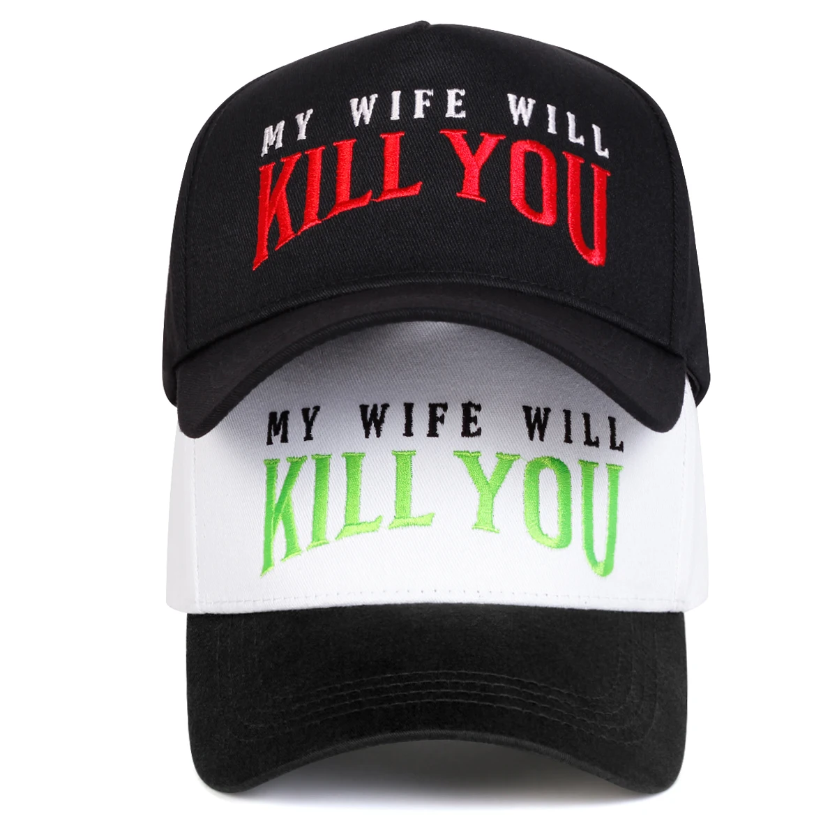 للجنسين زوجتي سوف تقتلك قبعات البيسبول المطرزة الربيع والخريف في الهواء الطلق قابل للتعديل قبعات عادية واقية من الشمس قبعة قبعة رياضية #1