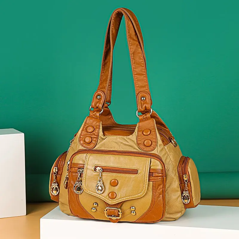 Vintage High Quality Leather Handbags Luxury Designer Handbag Ladies Hand Shoulder Crossbody Bags for Women 2022 Soft Tote Bag