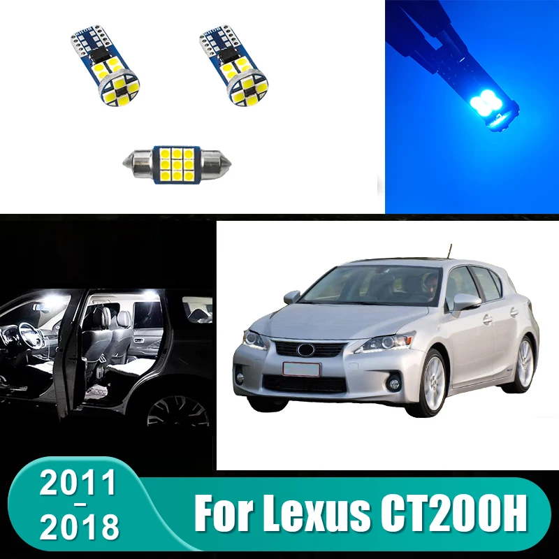 For Lexus CT200H CT 200H 2011 2012 2013 2014 2015 2016 2017 2018 3pcs Car LED Bulbs Interior Dome Light Reading Lamp Accessories