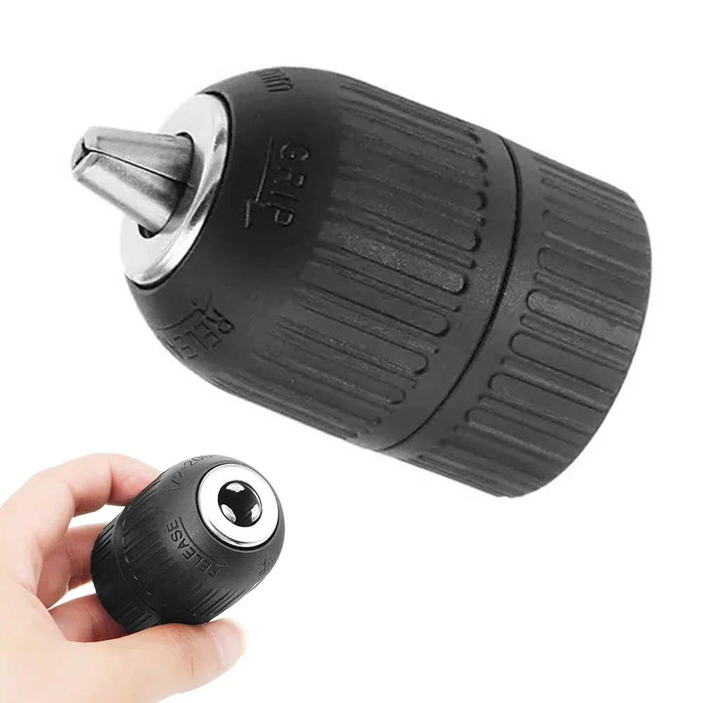 2-13mm Self Locking Keyless Drill Chuck 1/2-20UNF Hand Tight Adapter Impact Wrench Hammer Converter Drill Bit Holder Power Tool