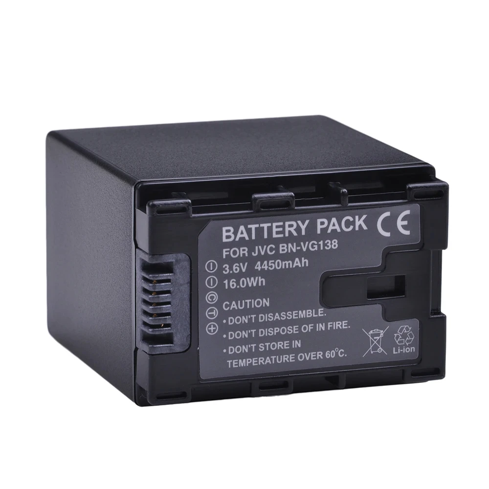 1pc 4450mAh BN-VG138 BN VG138 BNVG138 Battery for JVC GZ E10 E100 E245 E265 E565 E575 GX1 G3X G5 GX8 EX210 EX250AC Accessories