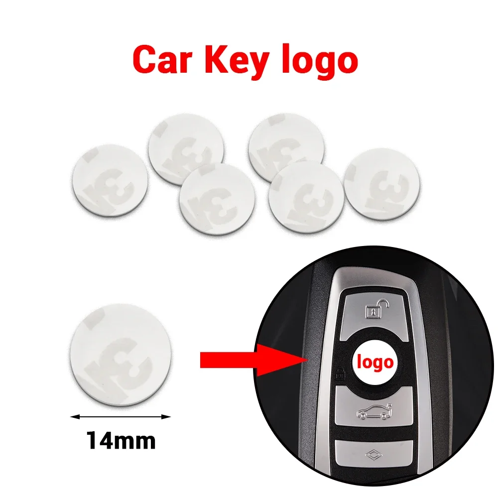 14mm Aluminum Car Remote Key Stickers Auto Badge Accessories For SEAT Nissan Subaru Volvo Peugeot Honda Renault Toyota Hyundai