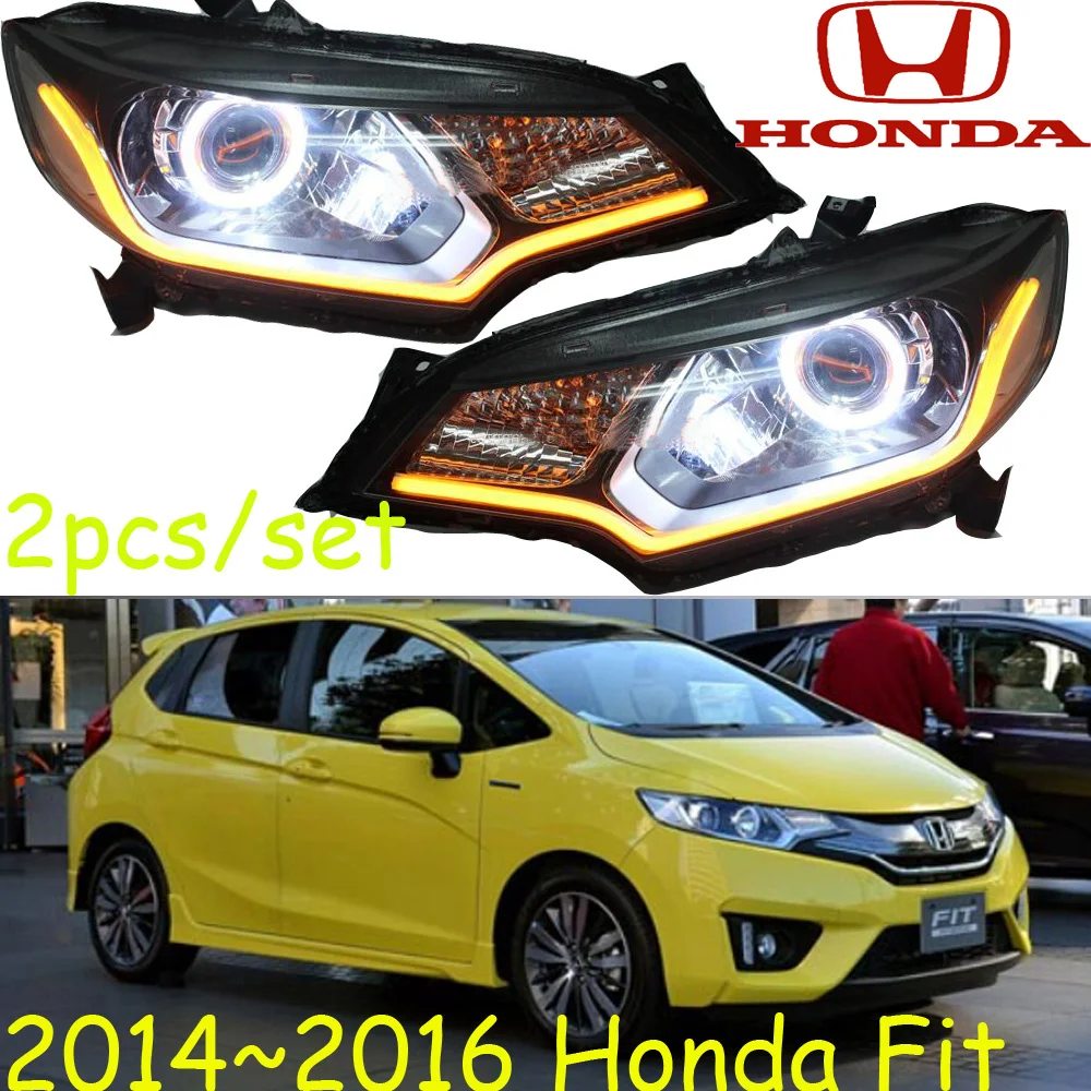 

car bumper headlamp for Honda Fit jazz headlight 2014~2016y LED DRL car accessories HID xenon for honda fit fog light