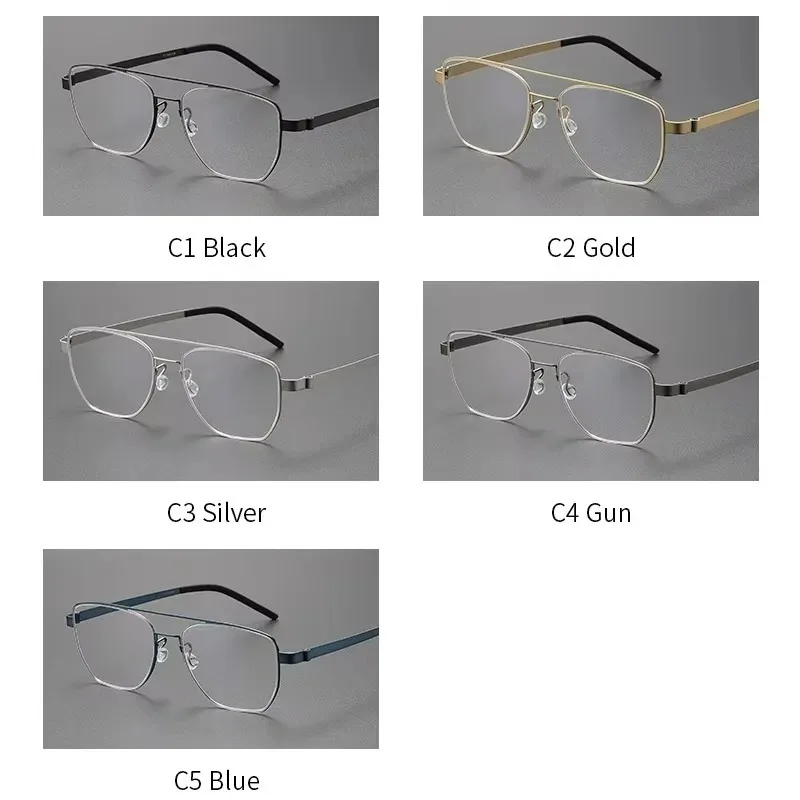 Design Plus Pilot Rectangle Glasses Simple Business Eyewear Comfortable Optical Prescription  Spectacles Double Beam Eyewear