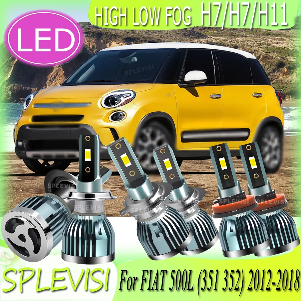 

100w 12v Long-Life Instant-On LED Headlight high low beam foglight For FIAT 500L (351 352) 2012-2018 2013 2014 2015 2016 2017