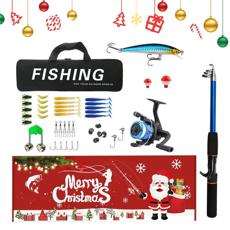 Fishing Pole Set Portable Fishing Tools Set Lightweight Telescopic Fishing Rod and Reel Combos with Storage Bag for Saltwater