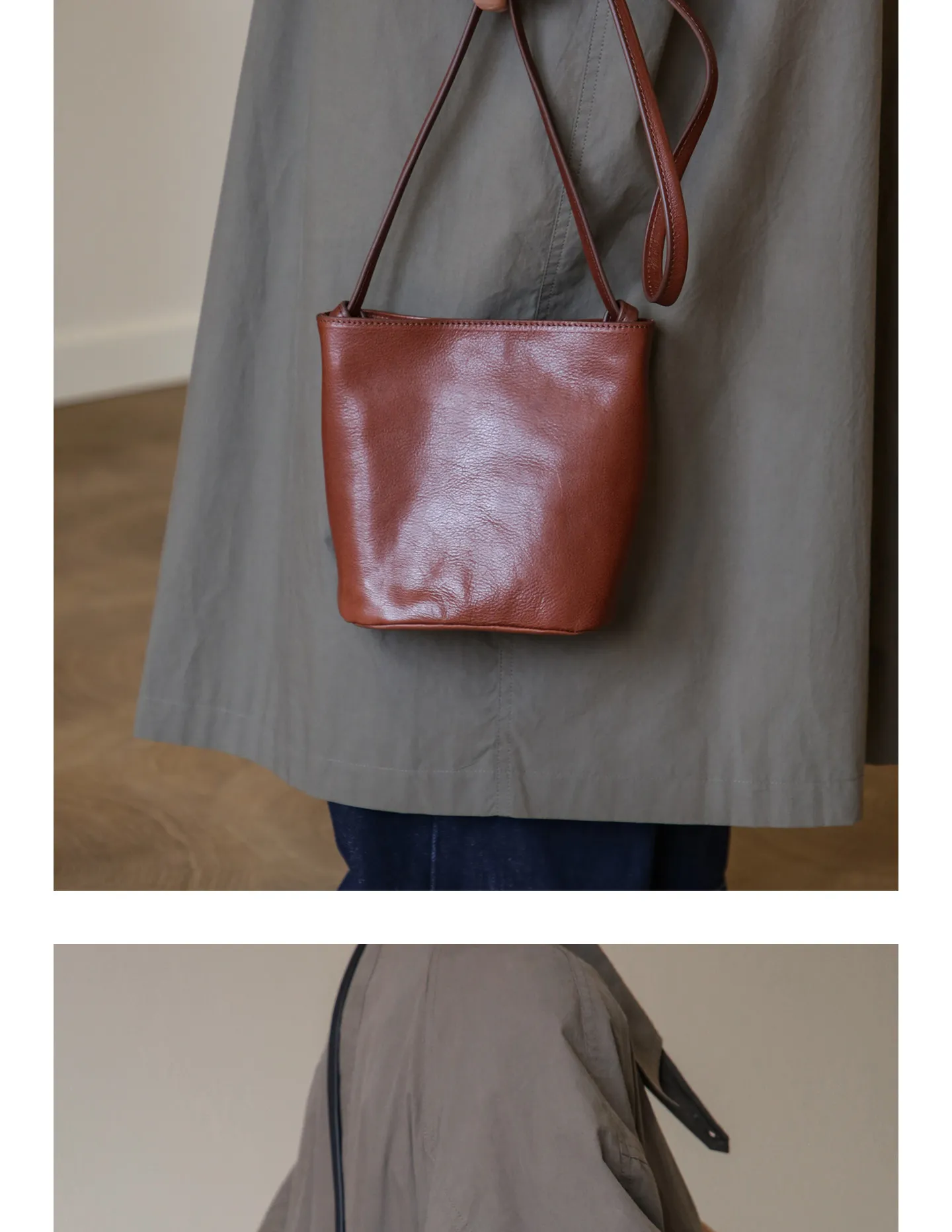 PNDME schlichte, lässige, hochwertige Damen-Umhängetasche aus echtem Leder, luxuriöse, weiche Rindsleder-Umhängetasche für Damen, ideal für Wochenendpartys. – Detail 10