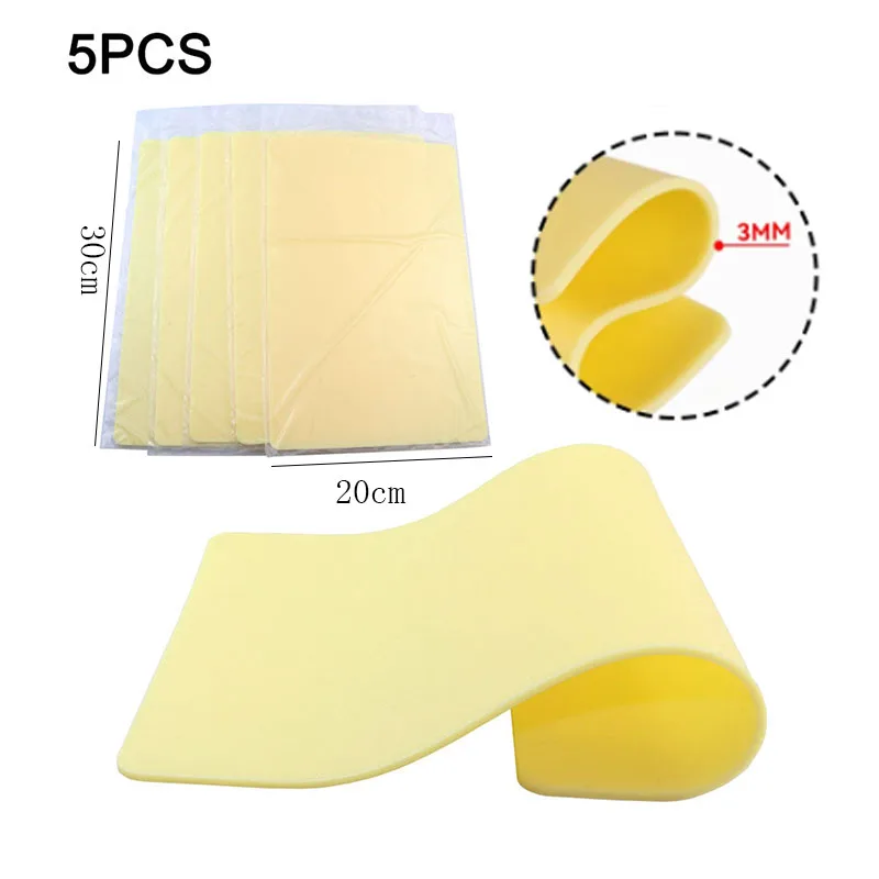 Audersigt 5PCS 20*30*0.3cm Tattoo Practice Fake Skin Sheet Double Side Blank Silicone Practice Skin practice  Practice Skin