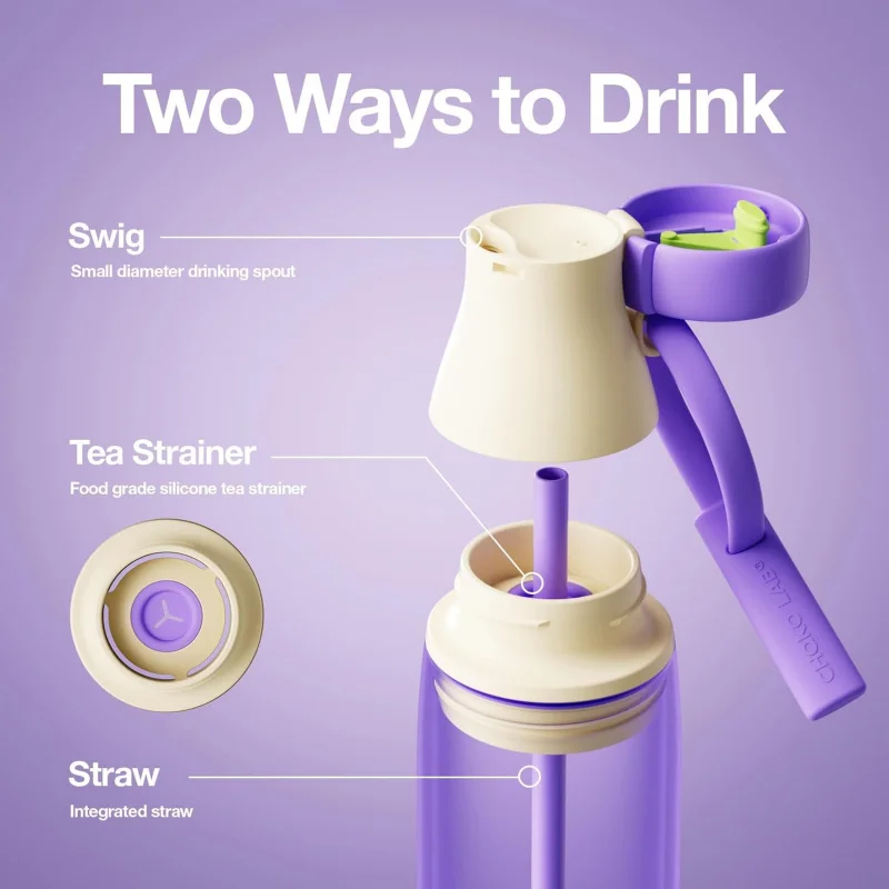 New Chakolab Large Capacity Thermos Cup Double Drinking High Value Portable Straw Water Milk Bottle Outdoor Camping Office Gift view 5