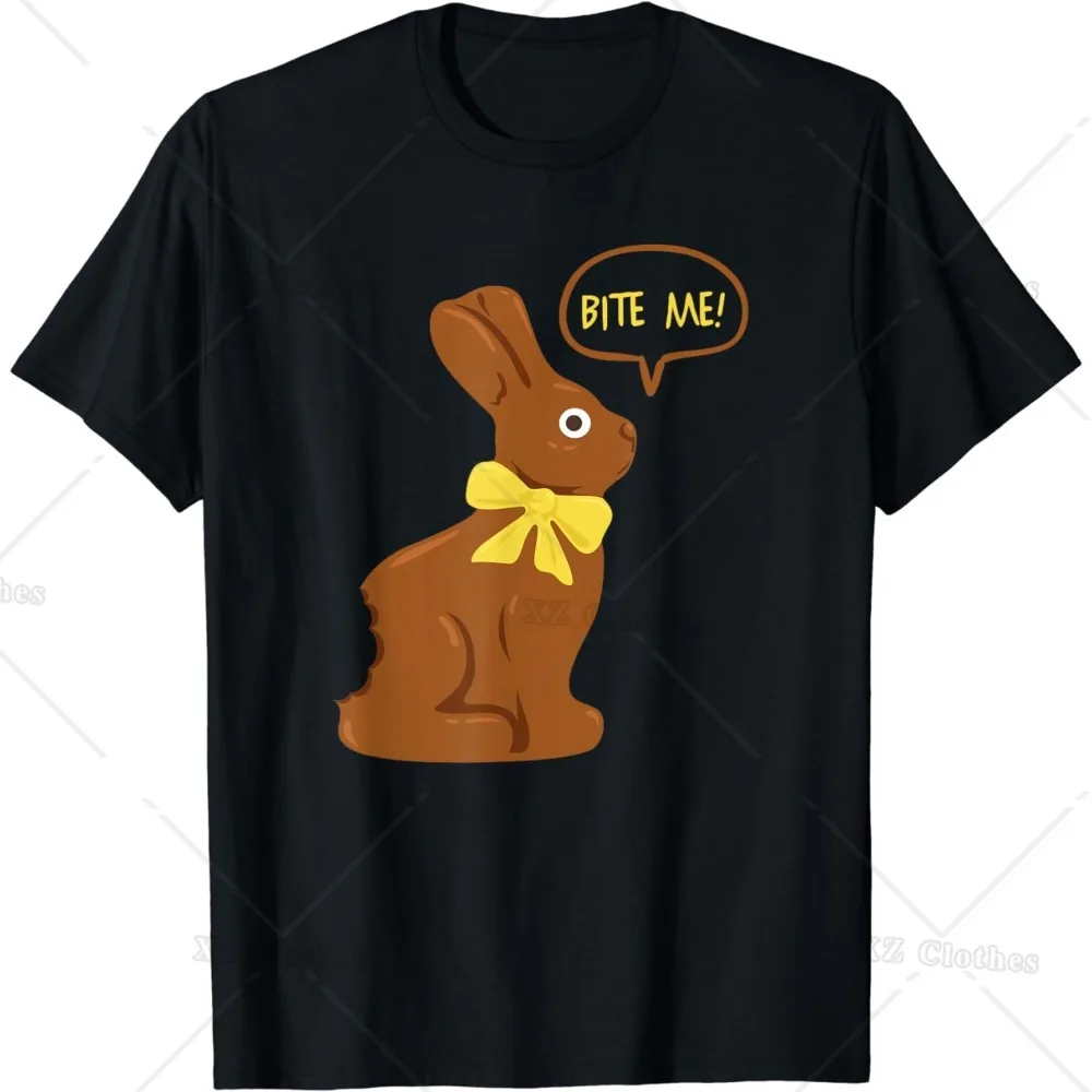 Funny Easter Chocolate Bunny Bite Me Shirt T-Shirt Foe Women Men Boys Girls