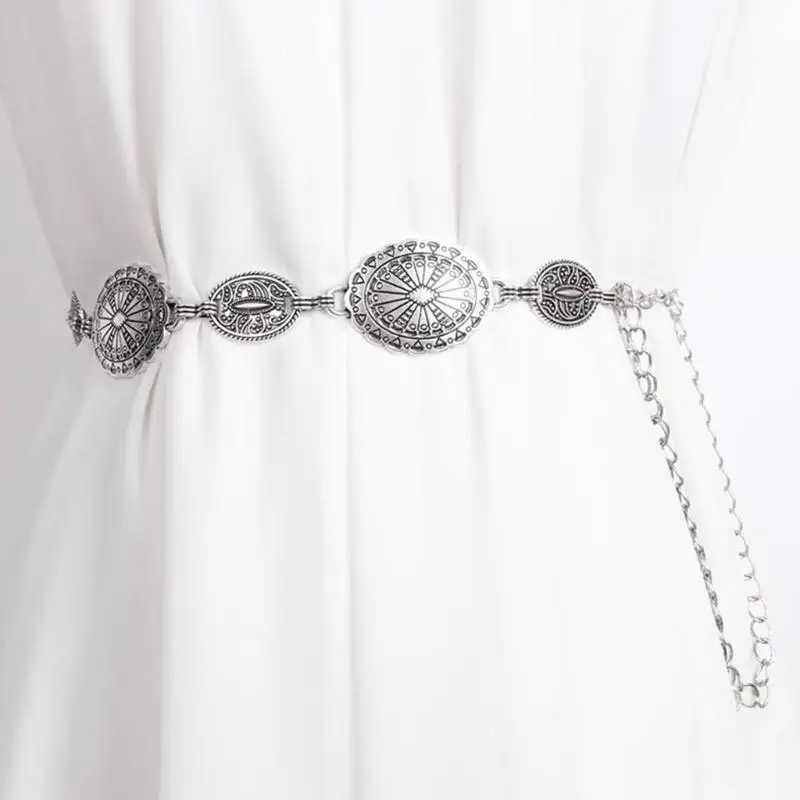 

652F Dress Chain Belly Chain For Dress Chain Belt For Women Skirt Chain Jean Belt Western Cowgirl Waist Chain Pant Chain