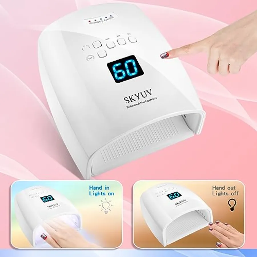 Rechargeable Faster Drying UV LED Nail Lamp, LED Nail Dryer Gel Polish Light Nail Polish Curing LED Nail Dryer Automatic Sensor view 5