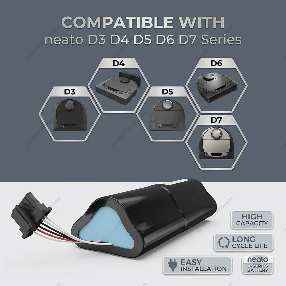 14.4V High Capacity Li-ion Replacement Battery for Neato Botvac D3 D4 D5 D6 D7 Connected Sweeping Robot 945-0225 205-0011