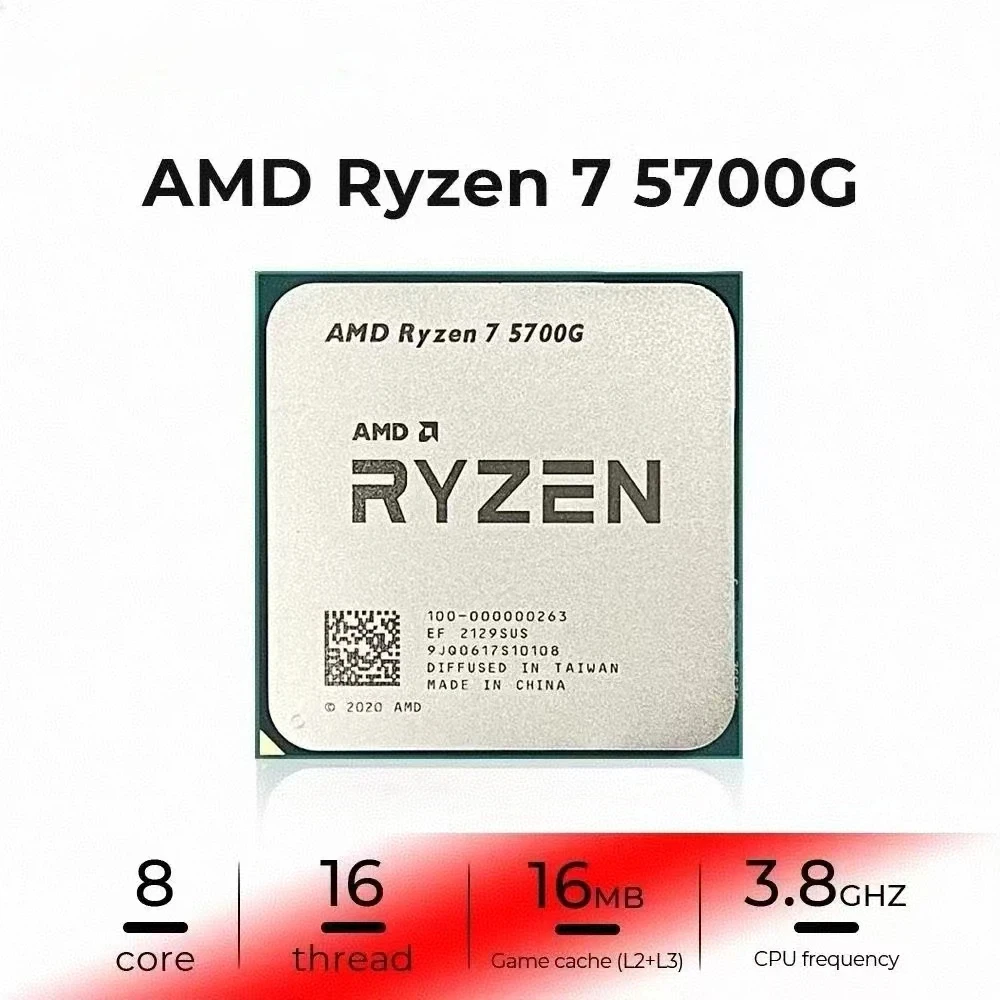 AMD Ryzen 7 5700G Desktop APU Graphics 8 Core 16 Thread Max 4.6GHz 16MB L3 Cache Socket AM4 Gaming Processor Without Package