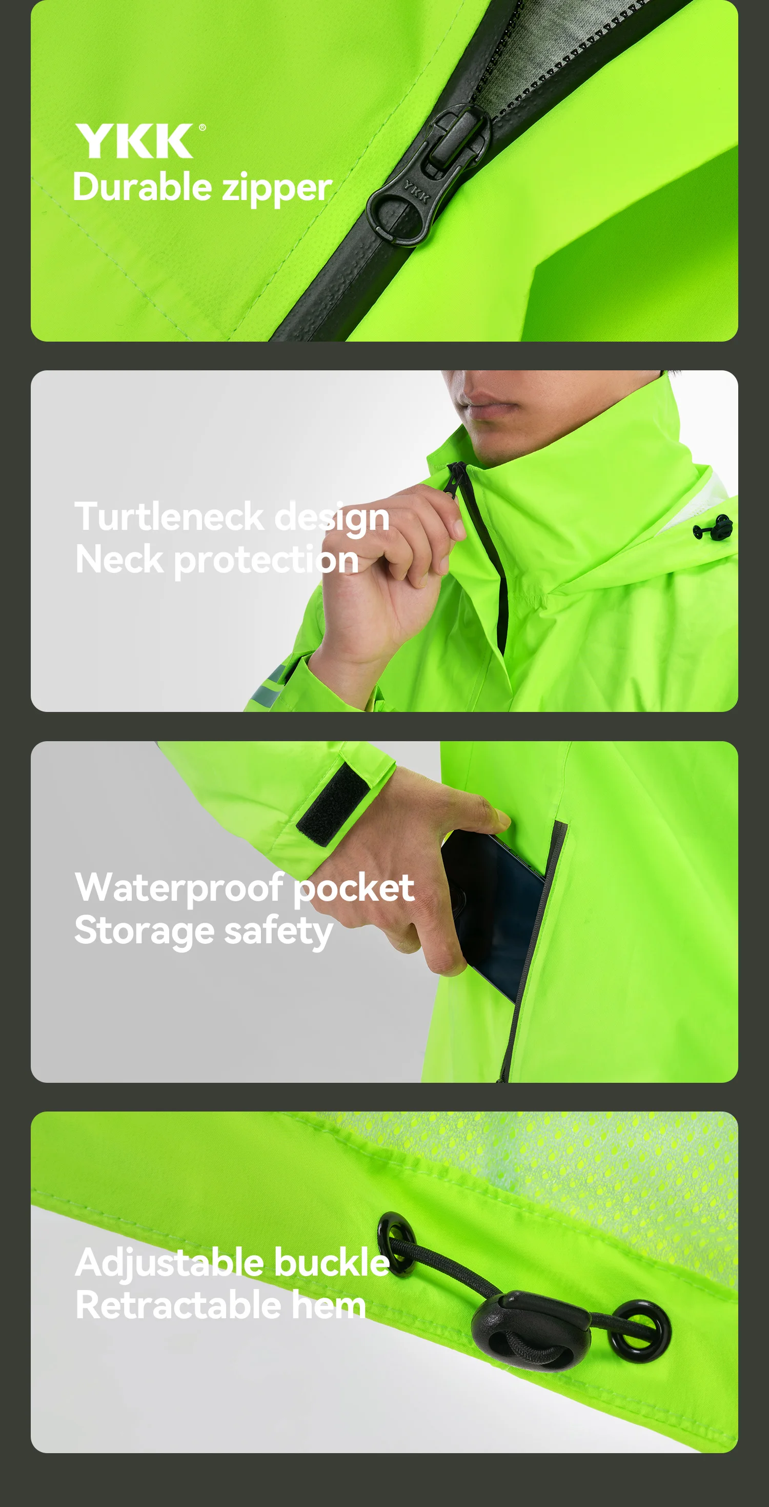 ROCKBROS Fahrrad-Regenmantel Allwetter Stark Regenfest Atmungsaktive Regenbekleidung Outdoor Leichter Packbarer Regenmantel-Set – Detail 18