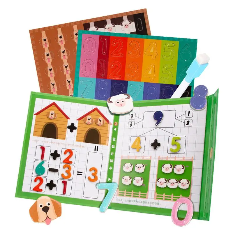 Math-Themed Busy Book Magnetic Preschool Learning Activities Teaching Tool For 3 Years Old Kids Preschool Activity With Magnetic