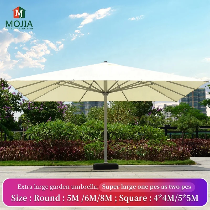 Aluminum Patio Umbrella Waterproof UV Resistant Outdoor Parasol For Hotel Cafe Garden Restaurant