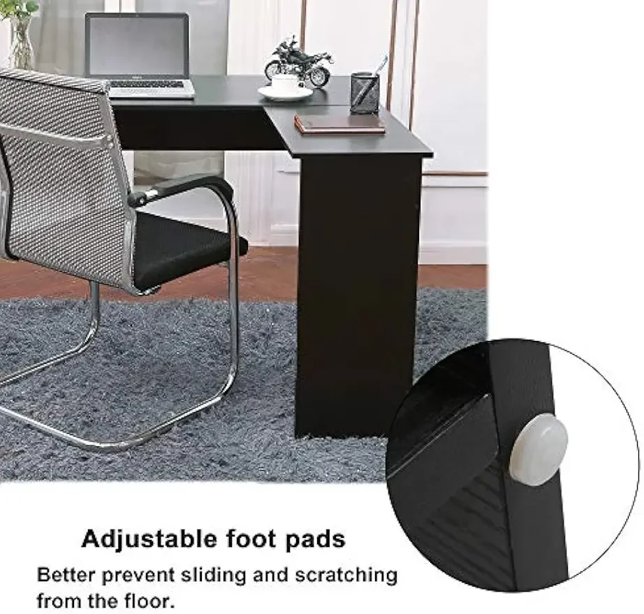 Small Corner Computer Modern L Shaped  Simplest Gaming Writing  Workstation for Home Office Small