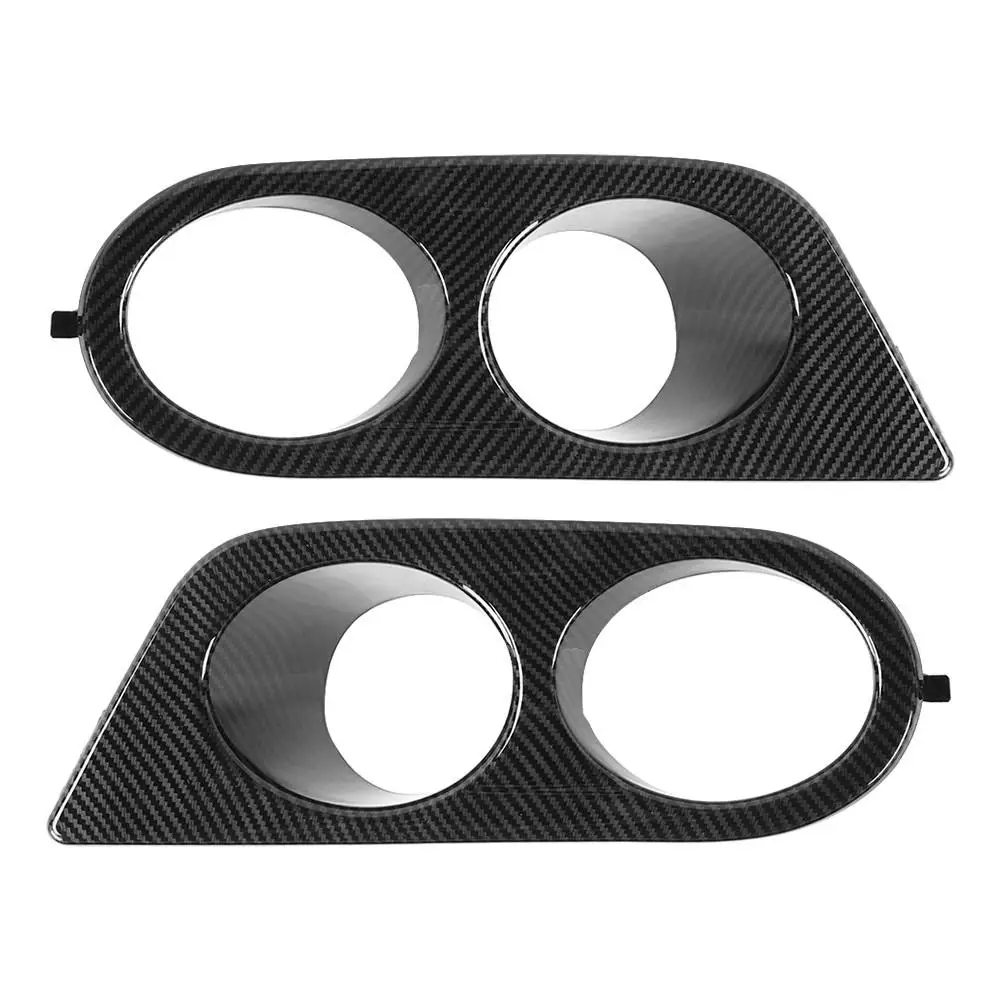 2pcs Car Fog Lights Covers For BMW E46 M3 2001-2006 Carbon Surround Air Duct Cover Frame Hole for M3 Foglights Glossy